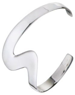 Silver bangle High polish Sterling Silver S shape wrap
