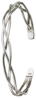 Silver bangle High polish Sterling Silver Triple wire twist