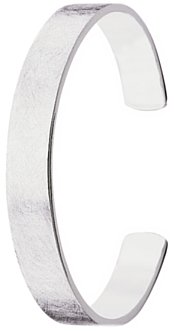 Silver bangle Scratch finish Sterling Silver Gents rectangular 65mm d