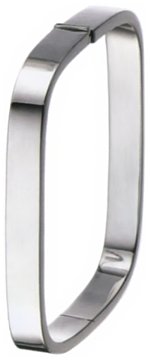 Silver bangle High polish Sterling Silver Wide rectagular hinged
