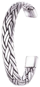 Silver bangle High polish Sterling Silver Celtic woven 62mm d