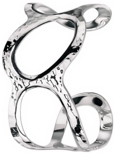 Silver bangle Hammered Sterling Silver Ovals cutout