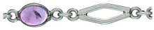 Silver bracelet Amethyst High polish Sterling Silver Celtic inset jewels 185mm length