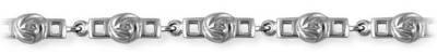 Silver bracelet High polish Sterling Silver Flower bar 180mm length
