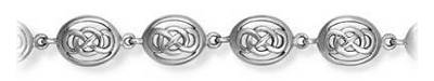 Silver bracelet High polish Sterling Silver Enclosed eternal loops 180mm length