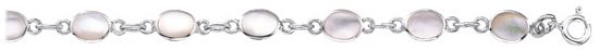 Silver bracelet Mother of pearl High polish Sterling Silver Ovals