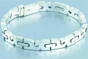 Silver bracelet 18cm/ 7 inch High polish Sterling Silver Puzzle links