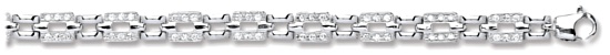 Silver bracelet Mother of pearl High polish Sterling Silver Eye pink and blue