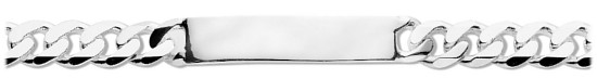 Silver bracelet High polish Sterling Silver Gents 9mm identity on curb 8.5 inch, 32.2 grams.