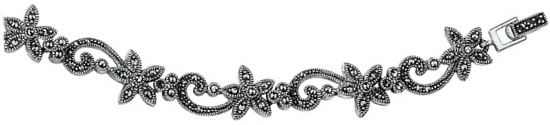 Silver bracelet 7.5 inch Hammered Sterling Silver Circles