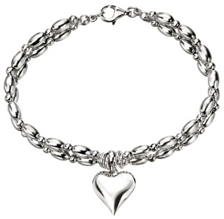 Silver bracelet 7.5 inch High polish Sterling Silver Rings interconnected