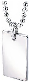 Silver necklace High polish Sterling Silver Rectangle chunky 20 inch ball chain