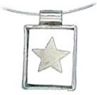 Silver necklace 17 inch High polish Sterling Silver Star press with snake chain