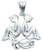 Silver pendant High polish Sterling Silver Gemini, 4.3 grams.