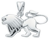Silver pendant High polish Sterling Silver Leo, 4.5 grams.