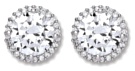 Silver stud earrings Blue topaz High polish Sterling Silver Square