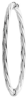 Silver bangle High polish Sterling Silver 4mm hollow twist, 11 grams.