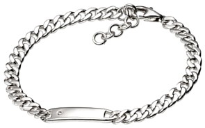 Silver bracelet High polish Sterling Silver Ovals graduated symmetric 7.75 inch