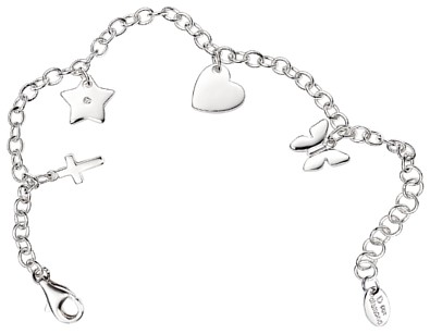 Silver bracelet High polish Sterling Silver Hearts and hearts on heart Tbar 7.5 inch