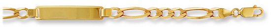 Gold bracelet High polish 9ct gold Babies 4.5mm figaro Identity 6 inch, 4.5 grams.