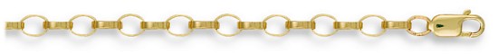 Gold chain 22 inch High polish 9ct gold 4mm belcher oval, 17.0 grams.