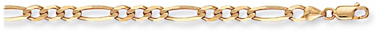 Gold chain 18 inch High polish 9ct gold 4.5mm figaro economy, 11.1 grams.