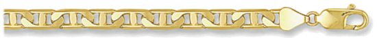 Gold chain 22 inch High polish 9ct gold 7.2mm anchor flat, 36.5 grams.