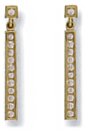 Gold drop earrings Clear zirconium High polish 9ct gold Rectangle 23mm height, 1.8 grams.