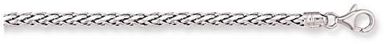 Gold necklace High polish 9ct white gold 3mm speego rope design 18 inch, 14.8 grams.