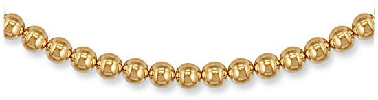Gold necklace High polish 9ct gold 7.5mm balls 18 inch, 50 grams.