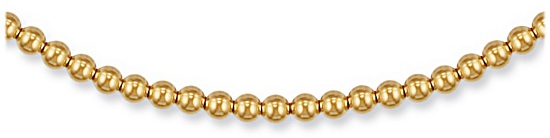 Gold necklace High polish 9ct gold 5mm balls 18 inch, 31 grams.