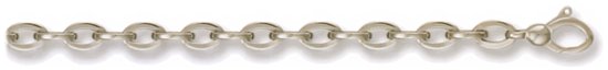 Gold necklace High polish 9ct white gold 4.5mm belcher oval 18 inch, 11.2 grams.