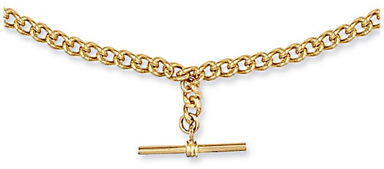 Gold necklace High polish 9ct gold 4.5mm curb Tbar 18 inch, 41 grams.