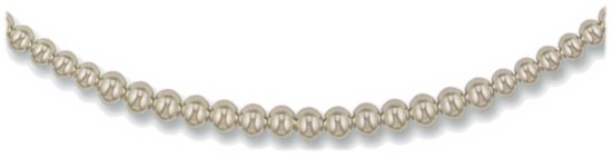 Gold necklace High polish 9ct white gold 5mm balls graduated 18 inch, 24 grams.