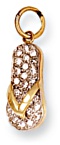 Gold pendant Clear zirconium High polish 9ct gold Sandal, 2.4 grams.