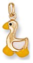 Gold pendant High polish Enamel 9ct gold Duck, 0.8 grams.