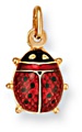 Gold pendant High polish Enamel 9ct gold Ladybird, 1.1 grams.