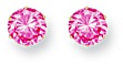 Gold stud earrings Pink CZ High polish 9ct gold 7mm round