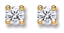 Gold stud earrings Clear zirconium High polish 9ct gold 10mm sparkle ball, 2.0 grams.