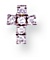 Gold stud earrings Clear zirconium High polish 9ct white gold Single cross