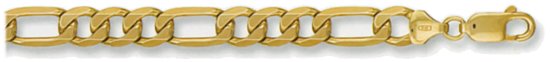Gold chain High polish 9ct gold 20 inch 8mm figaro, 46.0 grams.