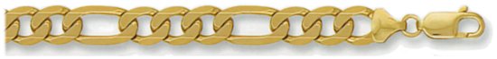 Gold chain High polish 9ct gold 20 inch 8.5mm figaro, 56.5 grams.