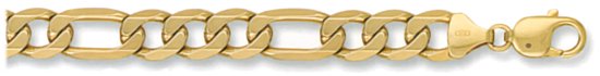 Gold chain High polish 9ct gold 20 inch 9mm figaro, 68.4 grams.