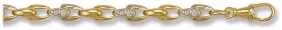 Gold chain High polish 9ct gold 24 inch 5mm tulip bicolor, 57 grams.
