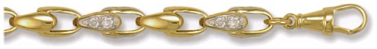 Gold chain High polish 9ct gold 24 inch 10mm tulip bicolor, 105 grams.