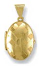 Gold pendant High polish 9ct gold Oval small crosshatch pattern