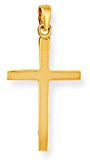 Gold pendant High polish 9ct gold 30mm cross plain, 1.6 grams.