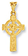 Gold pendant High polish 9ct gold 33mm cross Celtic, 2.8 grams.