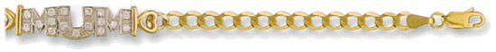 Gold bracelet High polish 9ct gold 4mm curb economy MUM bicolor, 5.5 grams.