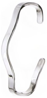 Silver bangle High polish Sterling Silver Rectangle curved 60mm diameter